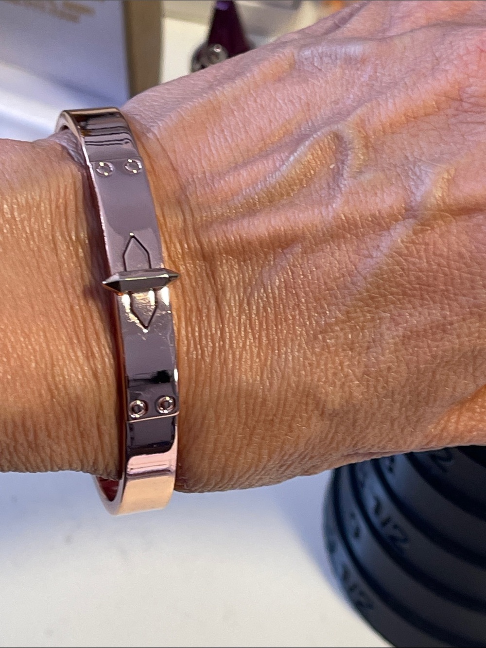 Stella & Dot rose gold Rebel clamper bracelet - 6.5